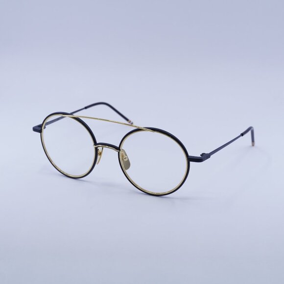 🕶️ New Thom Browne TB108 CNVYGLD50 Eyeglasses - Black/Gold Frame 50mm - Picture 1 of 9